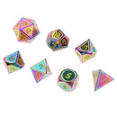 7x Rainbow Metal Dices for Role Playing Board Game D4-D20 14mm/0.55'' Gift B