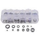 M2,M3,M4,M5,M6,M8 Hex Nuts & Flat Washers Assortment Washer Nuts kit 137pcs