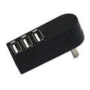 3 Port USB 2.0 Mini Rotate Splitter Expansion Adapter Hub for Laptop Notebook UK