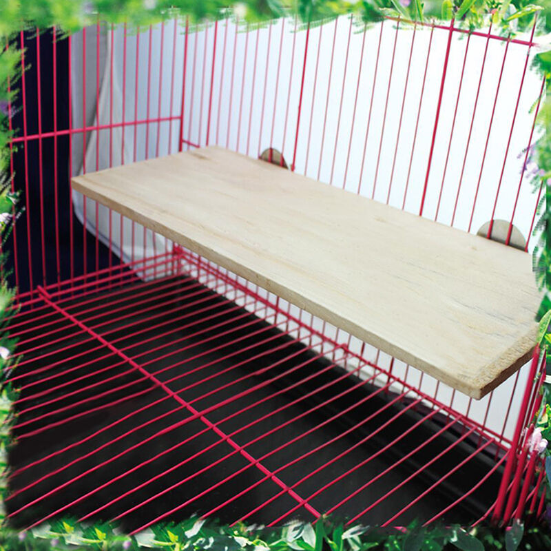 Parrot Pet Bird Wooden Hanging Stand Perch Platform Toys Cockatiel Kit 13x28cm