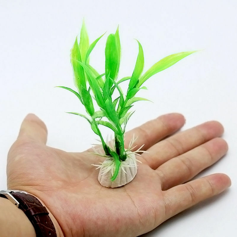 10pcs Artificial Aquatic Plant Plastic Grass   Tank Aquarium Decor-Green