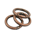 3Pcs Round Spring Snap Hooks DIY Crafting Jewelry Findings Makings Red Brown