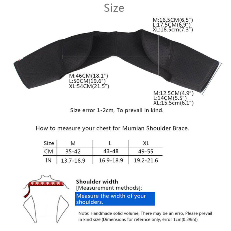 Neoprene Double Shoulder Protector Brace Support Strap Wrap Belt Band Black