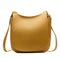Pure Color Shoulder Handbags Leather Women Big Flap Crossbody Bags (Yellow) A