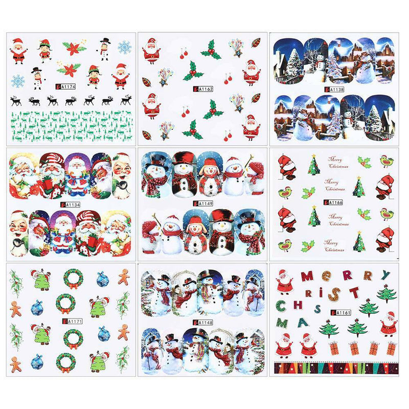 48Pcs Christmas Xmas Snowflakes Nail Water Decals Water Transfer Stickers Decors