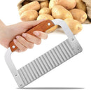 Soap Wax Vegetable Cutter Wavy Making Stainless tool Wood Handle Crinkle Slicer
