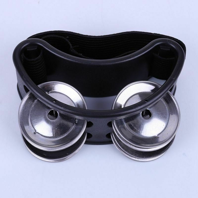 Foot Tambourine Percussion with Steel Jingles for Cajon & Guitar Players bl