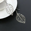 4X(Women'S Earrings Hot Fashion Jewelry Hollow Metal Leaves Dangling Long SV4M6)