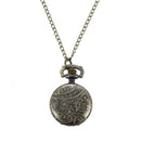 Floral Texture Bronze Tone Hunter Case Pocket Watch for Lady D1I4