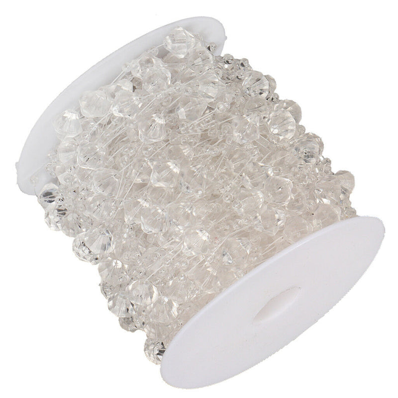 1 Roll of Crystal Beads Strands Chain Garland for Party Wedding Decor 30m