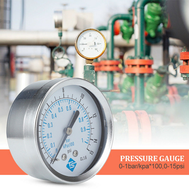TS-Y60Z4-15psi Y60 Axial Dial Pressure Gauge 1/4NPT Thread Vacuum Manometer