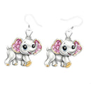 Women Elephant Hook Earrings Rhinestone Inlaid Dangle Drop Jewelry Gift Deluxe
