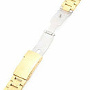 Men Women 18mm Golden Steel Watch Band Strap Bracelet Curved End High Quali
