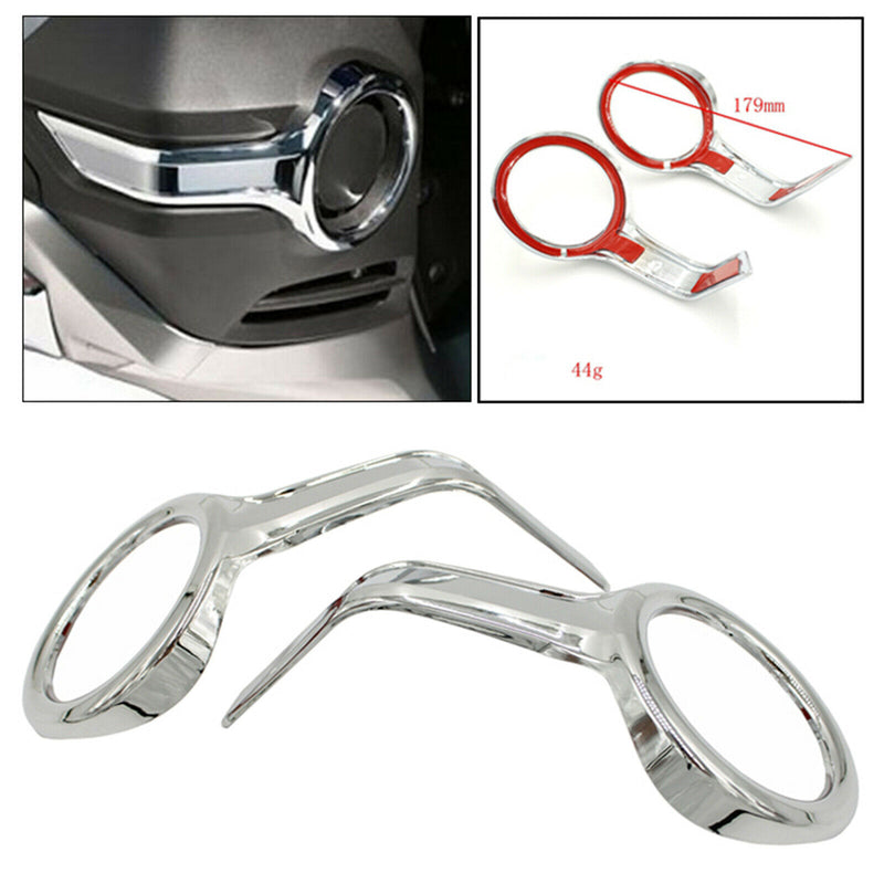 2pcs 65mm Dia. Motorcycle Fog Light Trim Rings Lamp Bezel Chrome Finished, Fits