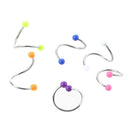 6 x Spiral Labret Lip Navel Eyebrow Bars Rings Piercing A6E2
