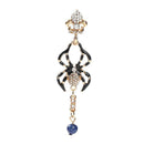 Crystal Rhinestone Spider Web Long Earring Stud Net Punk Pierced Ear Halloween