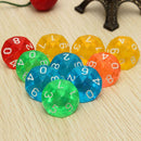 Red Ten Sided Gem Dice For RPG   Games Set of 10 Dice Die