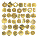 40 Lot Alloy Inspirational Letters Charms Pendants Mixed DIY Craft Findings