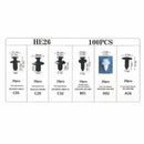 3X(100Pc Auto Car Fender Liner Fastener Bumper Interior Trim Retainer Push