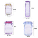 20Pieces Reusable Mason Jar Zipper Bags Snack Nuts Airtight Seal  Bags