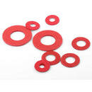 600pcs M3 OD 5-18mm Red Insulating Fiber Fibre Flat Washers Sealing Gaske CQC