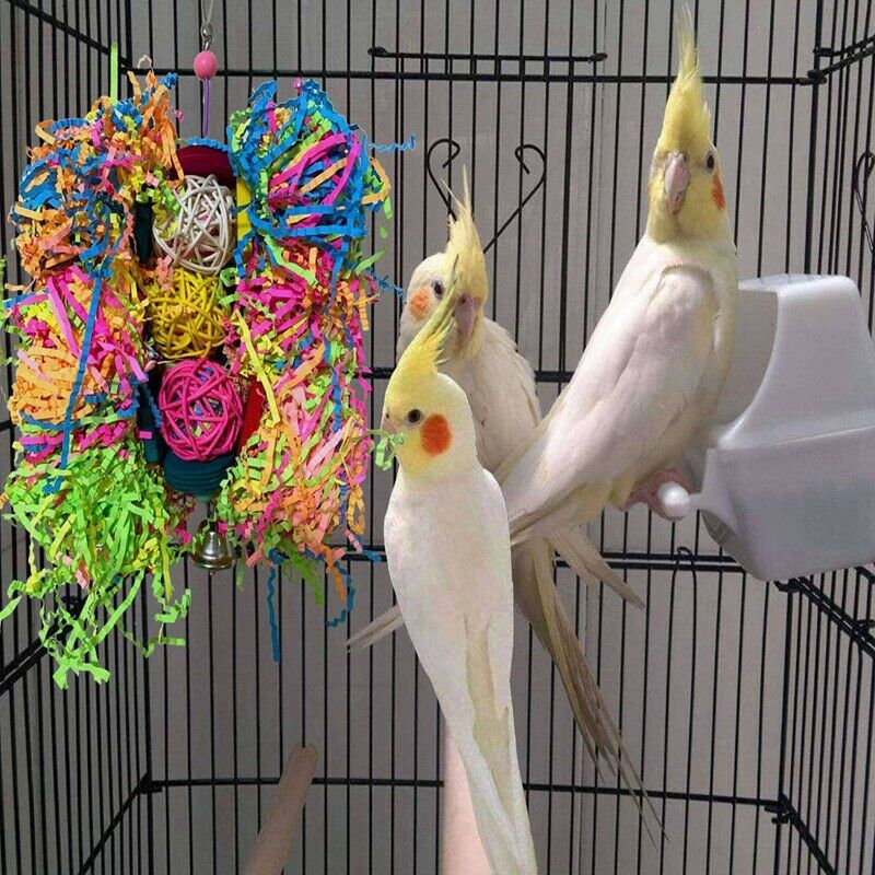 1 Pcs Bird Parrot Toys Natural Wood Bird Swing Climbing Chewing Standing Ha