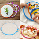 4Pc Embroidery Hoops Set Plastic Round 6/7/ 8/10Inch Cross Stitch Needlework DIY