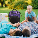 Star Sky Print Mommy Maternity Backpacks Nursing Baby Nappy Bags (Purple) SN9F