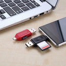 2 in 1 Multi-Function USB2.0 OTG Card Reader TF/SD Card Reader Adapter