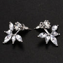 3 Pairs Lotus Flower Earrings Jackets For Women Girls Simple Chic Ear Stud