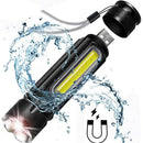 Multifunctional Led Flashlight Usb Rechargeable Battery Powerful Torch Side