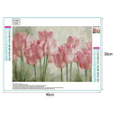 5D DIY Full Drill Diamond Painting Pink Flower Cross Stitch Embroidery Kit