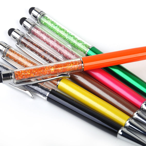 6pcs Crystal Ball Point Pen Capacitive Stylus Pen Phone Touch Screen Pen Office