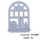 Cat Window Cutting Die DIY Metal Stencil Scrapbooking Embossing Craft Decor