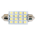 Car 16 SMD LED 3528 42mm Interior Dome Festoon Bulb Light Lamp White DC 12V