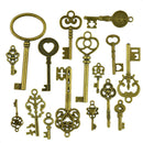 50pcs Bronze Key Pendant DIY Findings Jewelry Making for Necklace Keychain