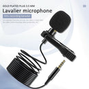3.5mm Jack Clip-on Microphone Lavalier Lapel Mic + TRRS to TRS Plug Set A