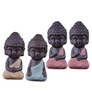 4PCS Mini Buddha Monk Statue Home Decor Tea House Ceremony Tabletop Ornament