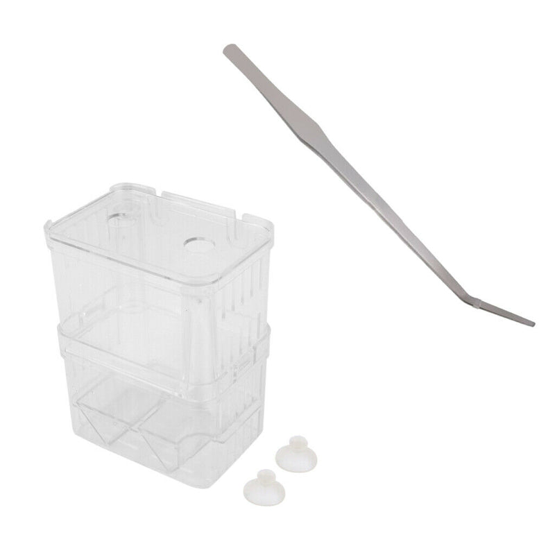 2 Pack Aquarium Supplies Fish Isolating Tank & 38 cm Tweezer