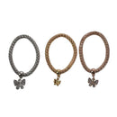 1set/3pcs fashion Crystal Elastic Rhinestones Cute Butterfly Pendant Bracel E6N2