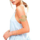 Swirl Leaf Shape Upper Arm Cuff Armlet Armband Bangle Bracelet  Golden