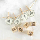 12pcs Flower Lace Square Wooden Rubber Stamp Seal Scrapbook DIY Paper Kit C X6H1