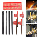 4Pcs 8/9/10/12mm Shank Lathe Boring Bar with 10 x Inserts + 4pcs Wrenches