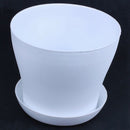 Plastic Plant Flower Pot Planter With Saucer Tray Round Gloss Home Garden D J7G4