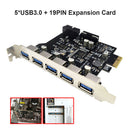 PCI-E Expansion Card for Desktop PC 5 Ports USB 3.0 HUB Adapter Extender A