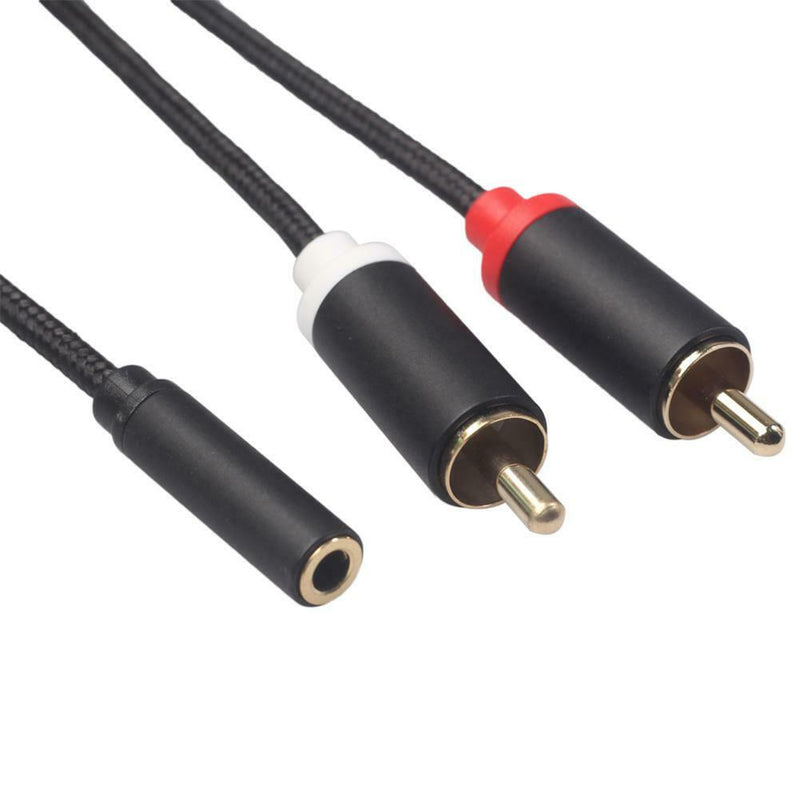 0.4m RCA Cable 2 RCA Male to Female 3.5mm Jack Adapter Audio Cable Cord