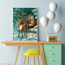 Christmas Deer DIY Painting By Numbers Hand Painted Canvas Art Pictures  A
