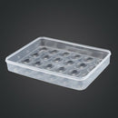 Covered Egg Holder for Refrigerator, 24 Eggs, Clear, Plastic:white