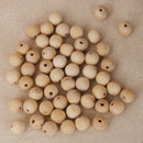 150pcs Natural Wooden Beads Round Untreated Beechwood Loose Spacer Balls