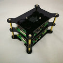 For Raspberry Pi Black Acrylic Case with Cooling Fan for Raspberry Pi 4 Mod
